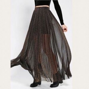 Urban Outfitters black glitter maxi skirt